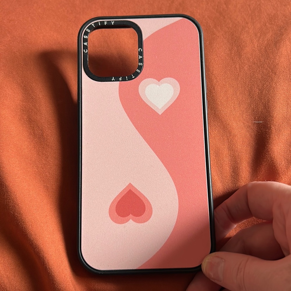 casetify pink yin yang heart case iphone 12 pro max